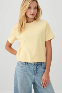 Cropped Boxy Crew Neck T-Shirt