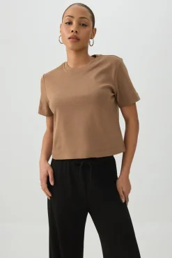 Cropped Boxy Crew Neck T-Shirt