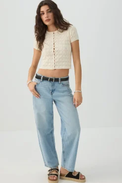 Cropped Open Stitch Sweater