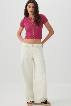 Cropped Open Stitch Sweater