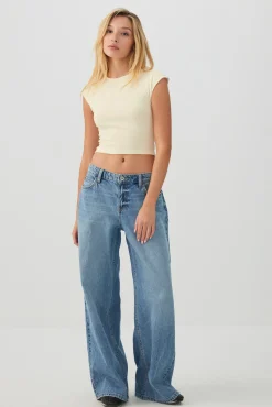 Cropped Ribbed Crew T-Shirt