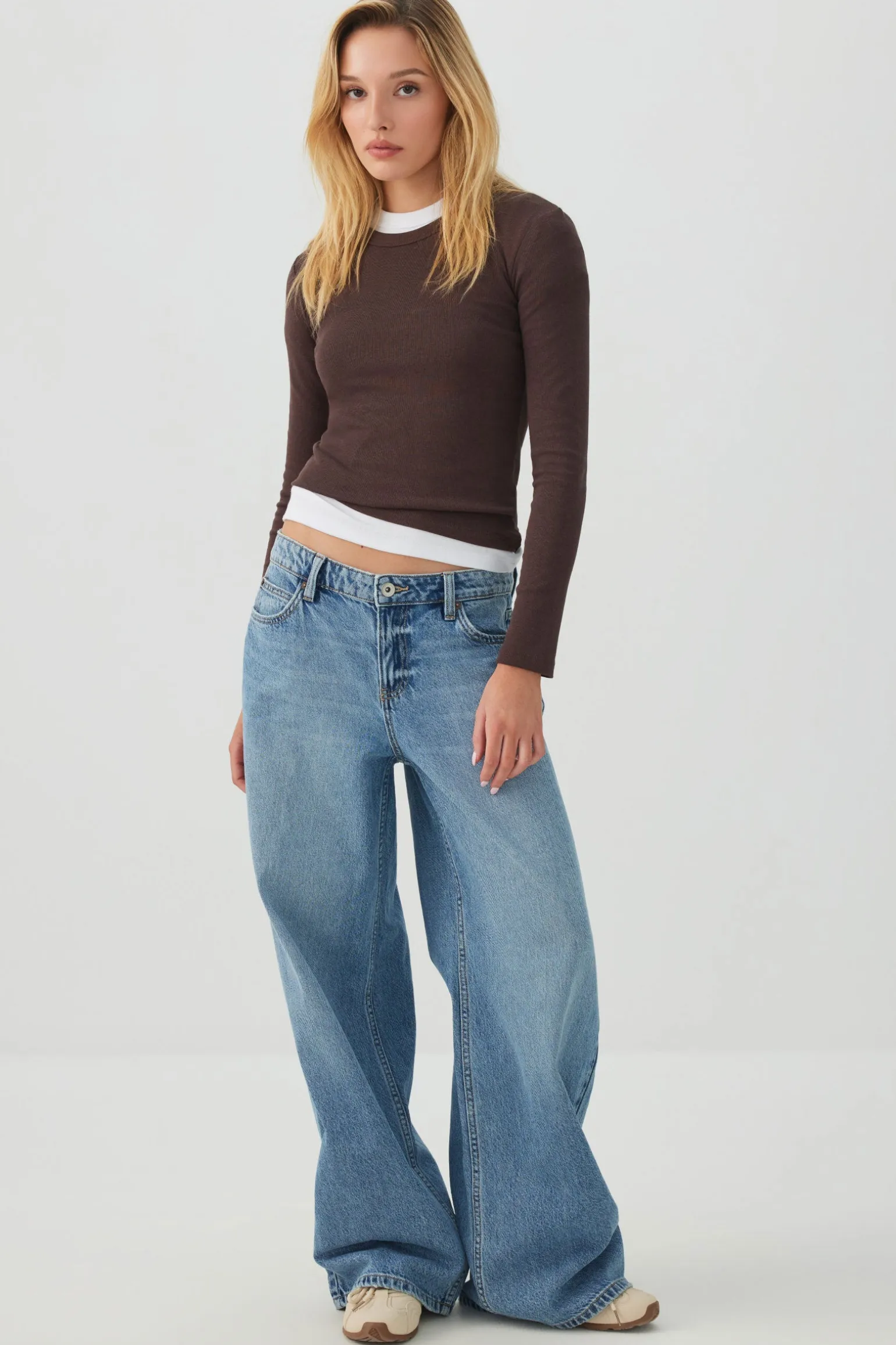 Cropped Rib Crew Top