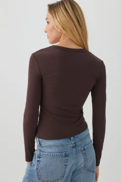 Cropped Rib Crew Top
