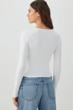 Cropped Rib Crew Top