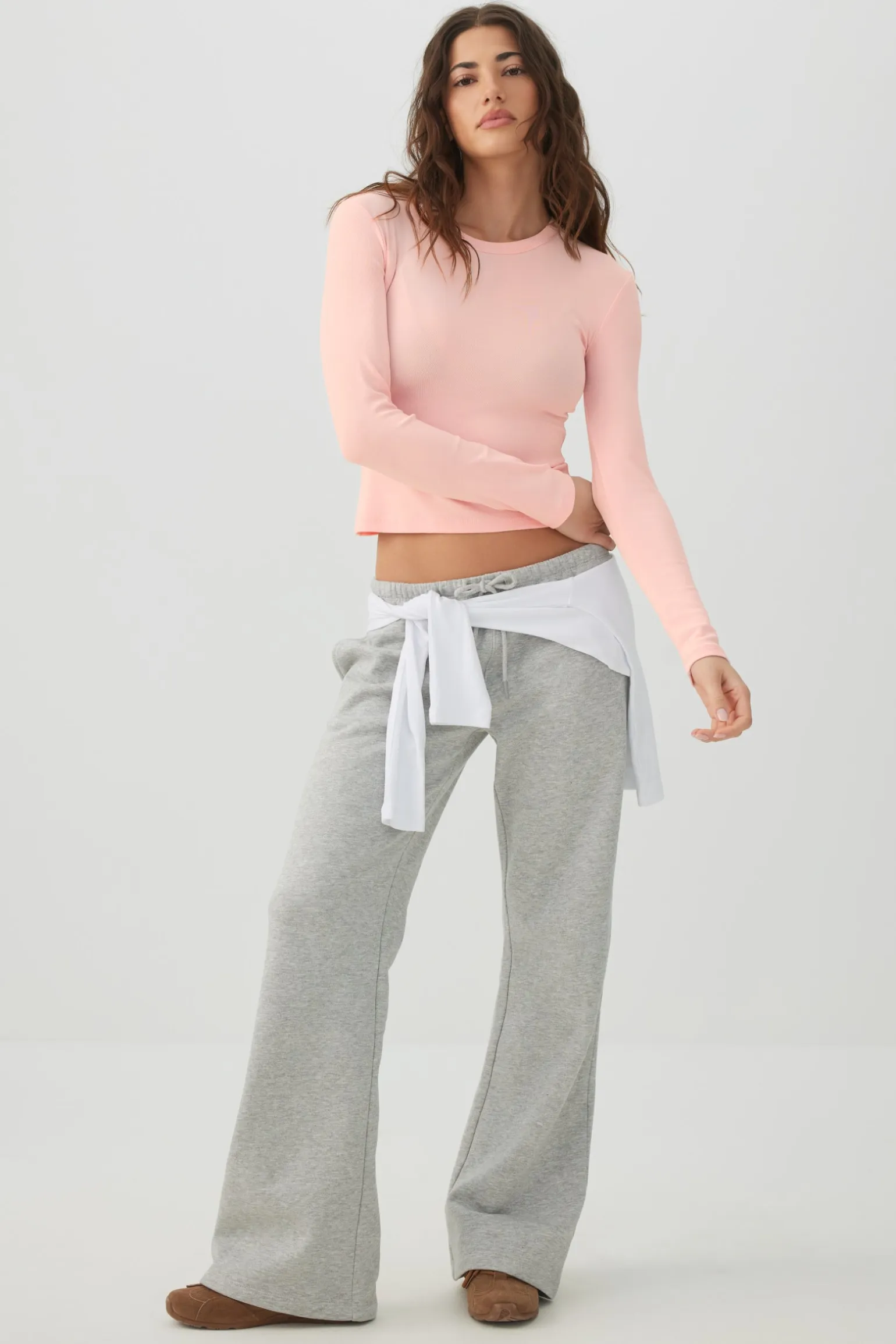 Cropped Rib Crew Top