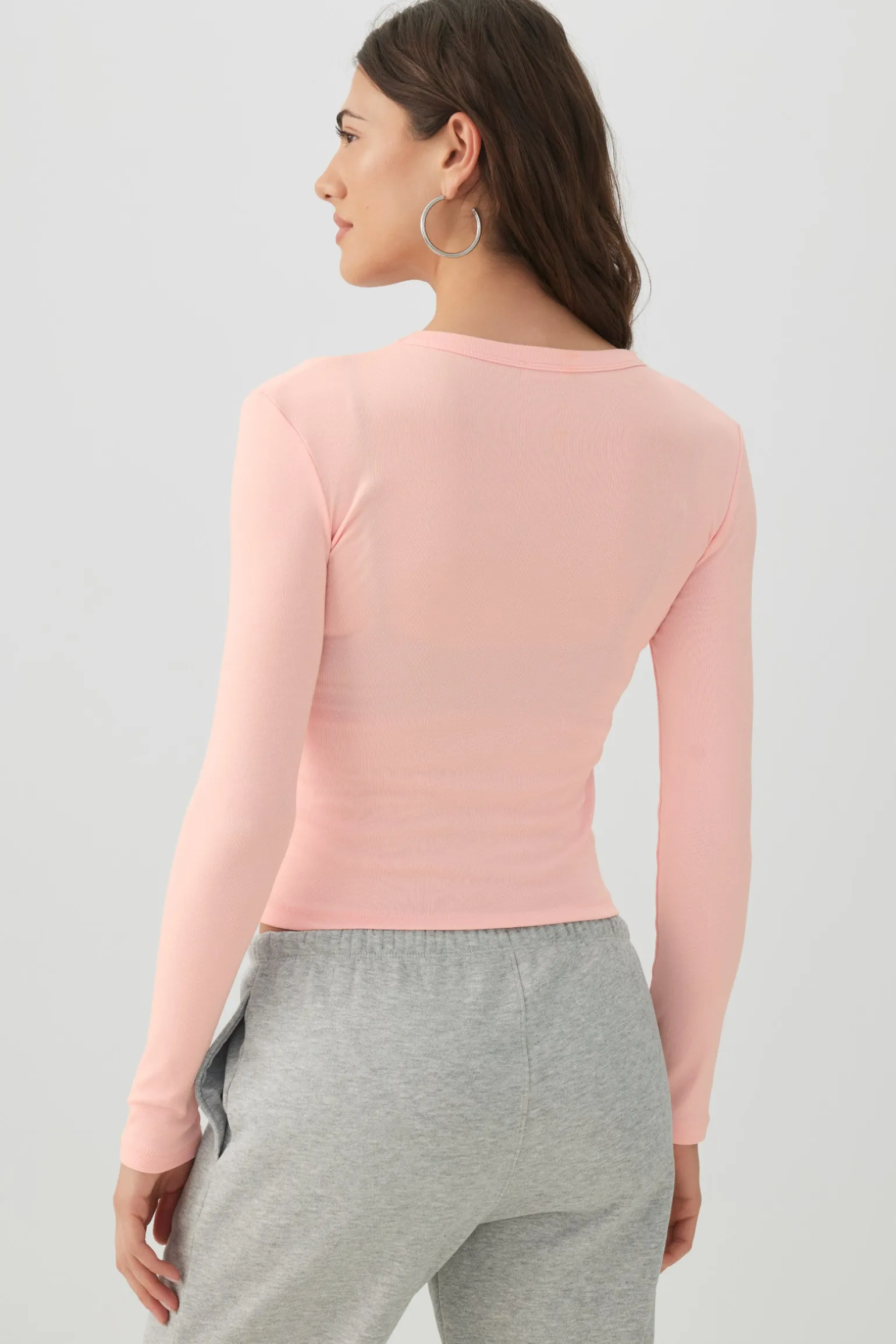 Cropped Rib Crew Top