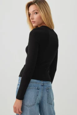 Cropped Rib Crew Top