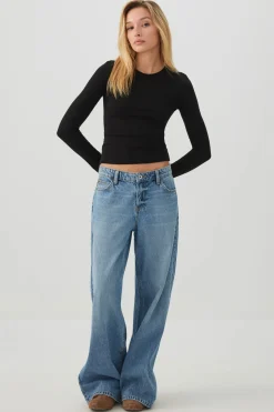 Cropped Rib Crew Top