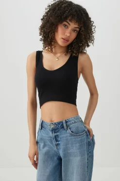 Cropped Rib Seamless Tank Top