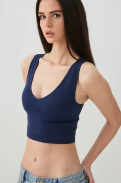 Cropped Rib Seamless Tank Top