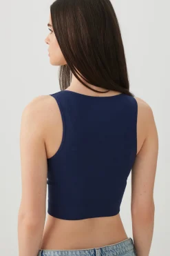 Cropped Rib Seamless Tank Top