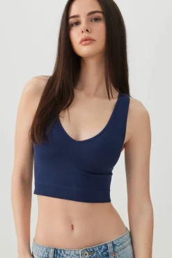 Cropped Rib Seamless Tank Top