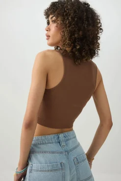 Cropped Rib Seamless Tank Top