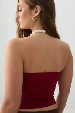 Cropped Ruched Tube Top