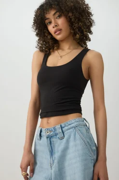 Crop Tank Top With Built In Bra