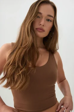 Crop Tank Top With Built In Bra