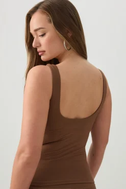 Crop Tank Top With Built In Bra