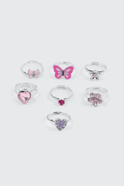 Crown Charm Ring Set