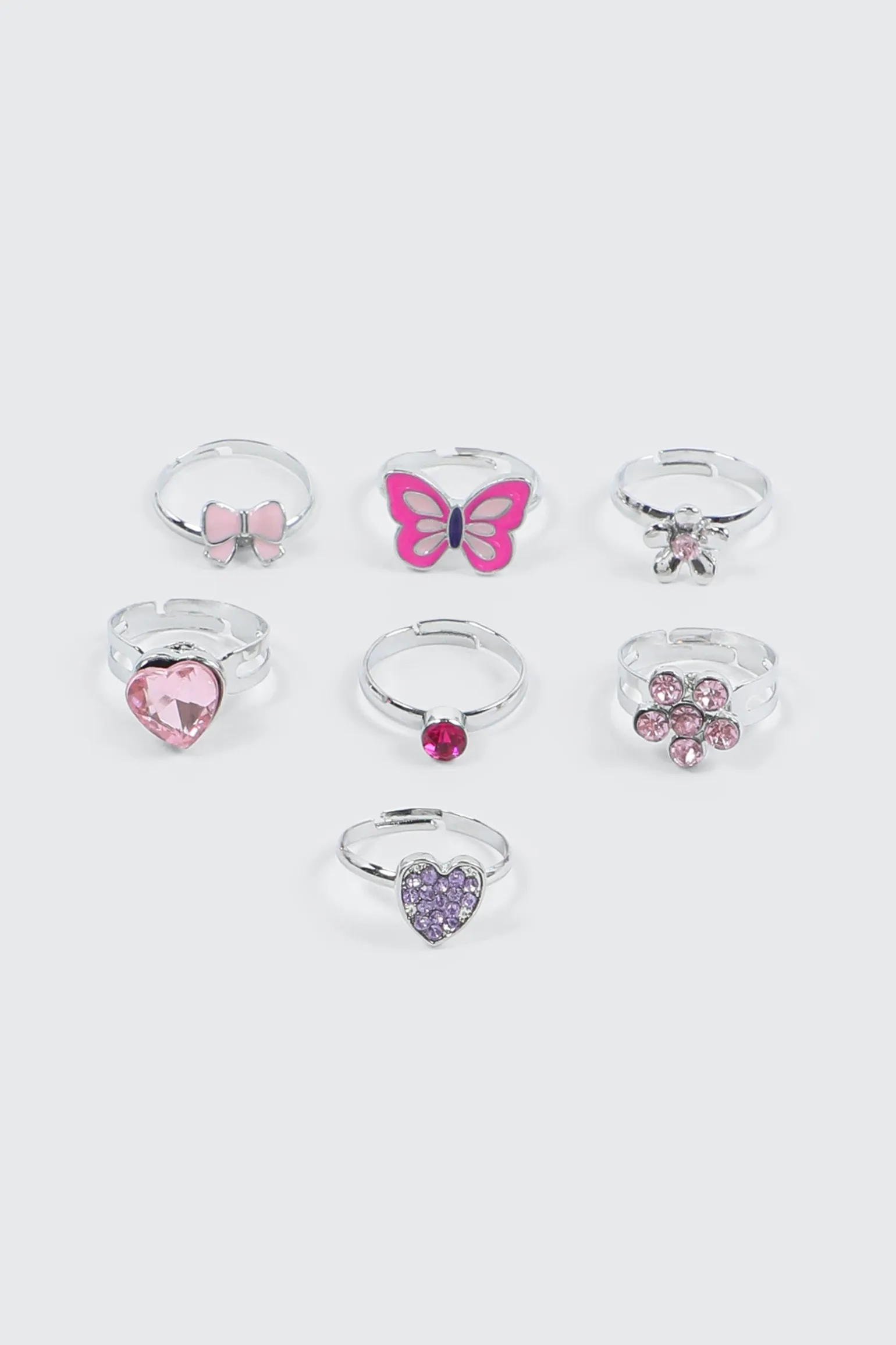 Crown Charm Ring Set