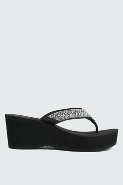 Crystal Wedge Flip Flops