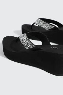 Crystal Wedge Flip Flops