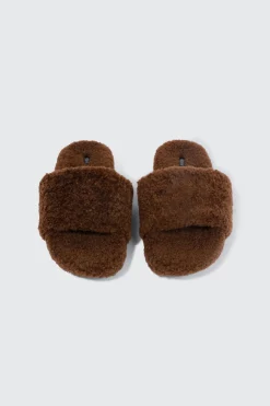 Curly Faux Fur Slippers
