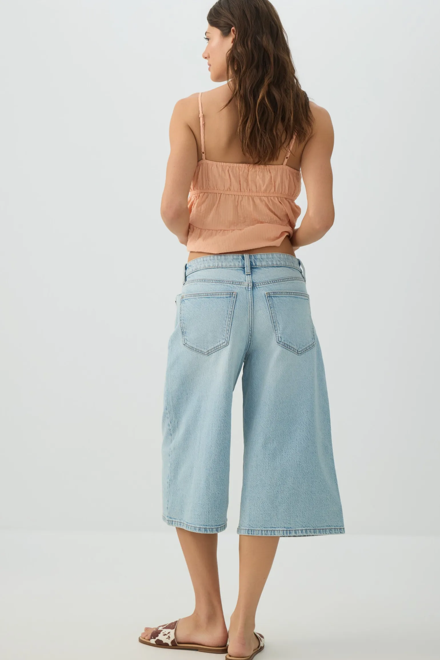 Denim Mid Rise Culottes