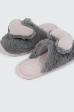 3D Heart Faux Fur Slippers