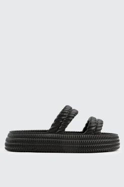 Double Braided Strap Slide Sandals