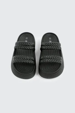 Double Braided Strap Slide Sandals