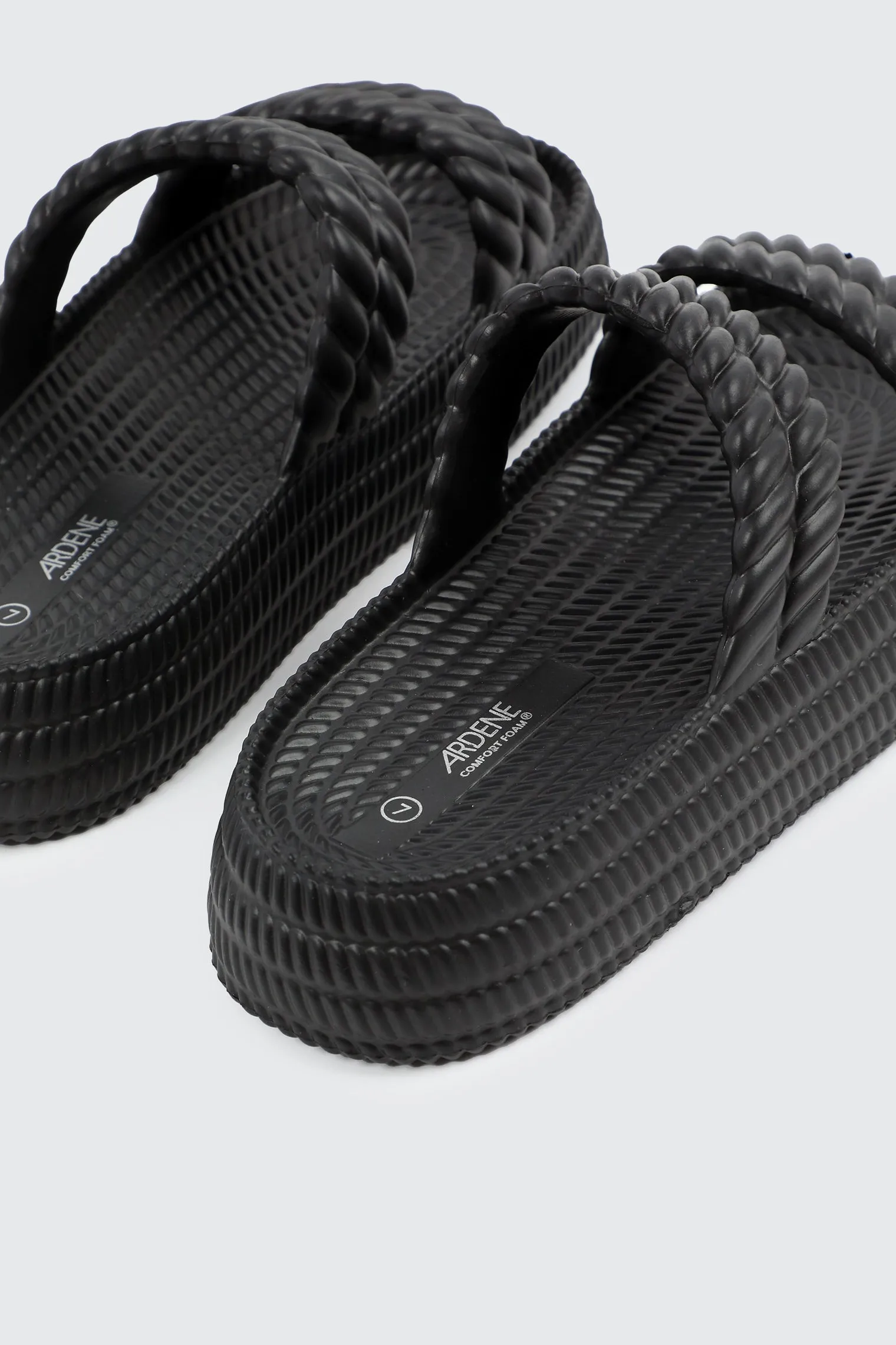 Double Braided Strap Slide Sandals