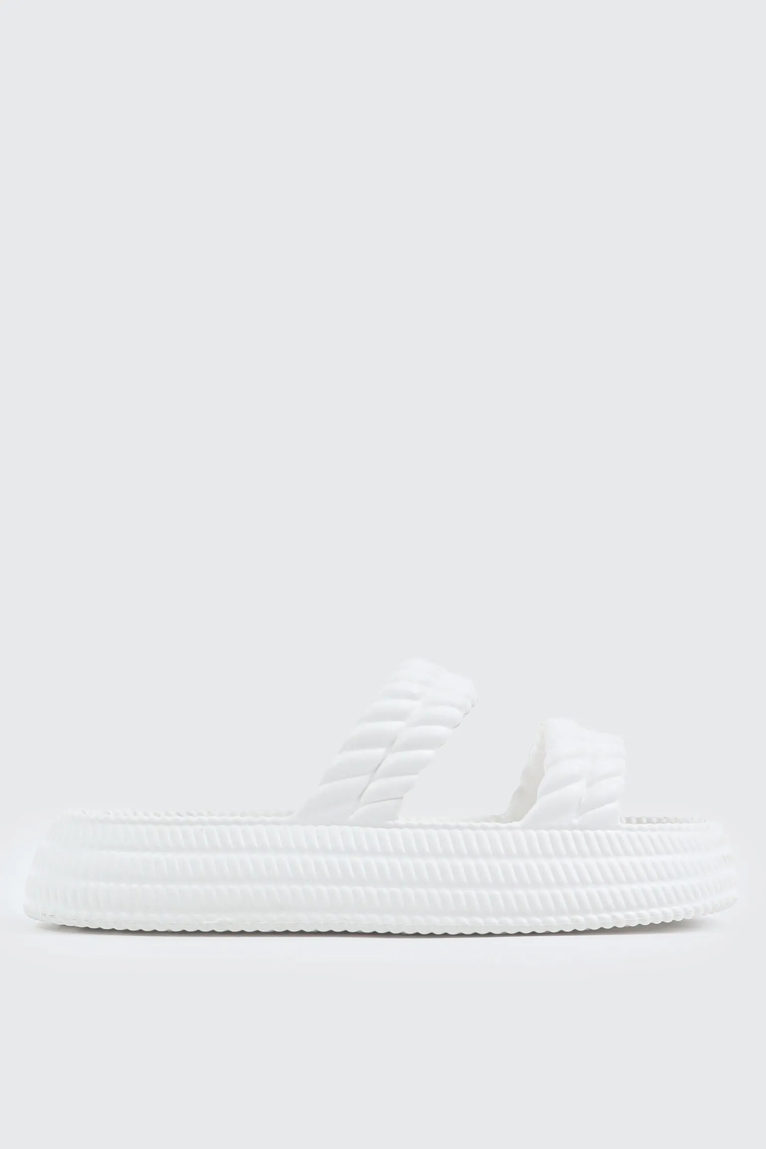 Double Braided Strap Slide Sandals