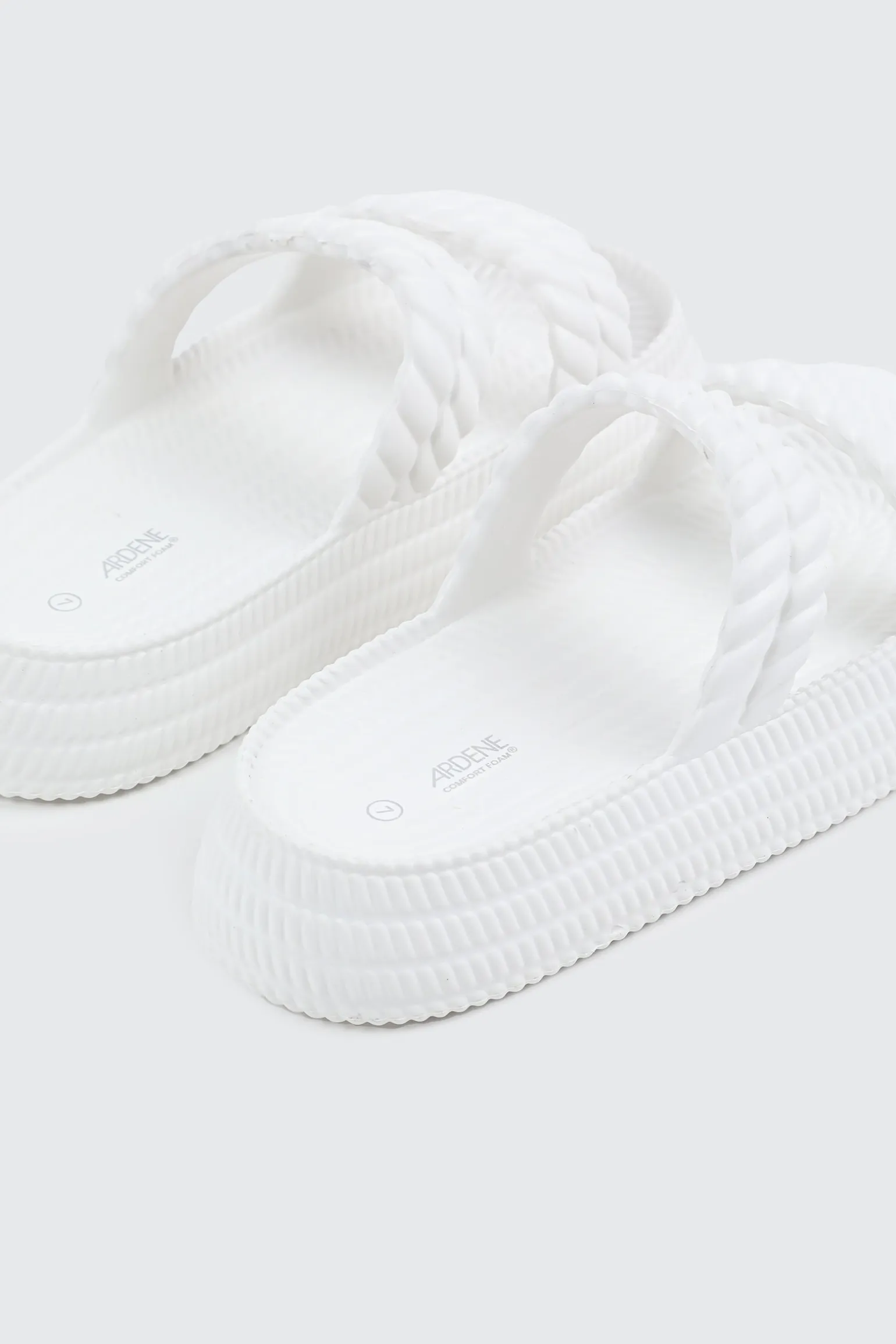 Double Braided Strap Slide Sandals