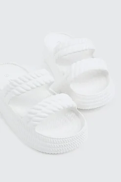 Double Braided Strap Slide Sandals