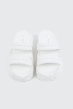 Double Braided Strap Slide Sandals