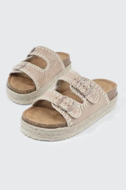 Double Buckle Espadrille Sandals