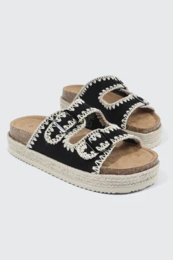 Double Buckle Espadrille Sandals