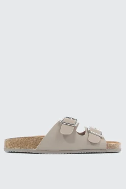 Double Buckle Slide Sandals