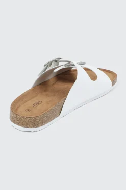 Double Buckle Slide Sandals