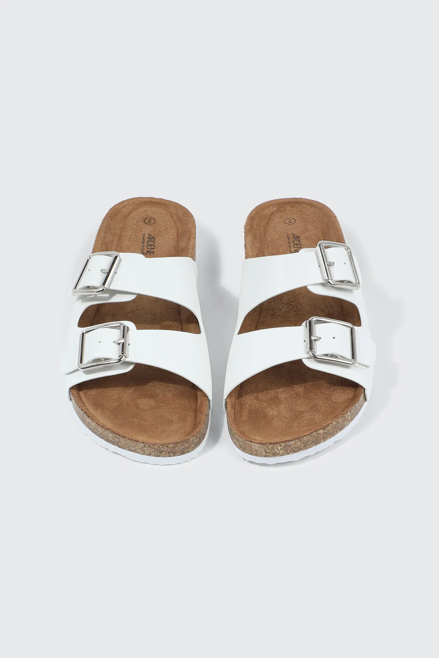 Double Buckle Slide Sandals