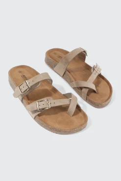 Double Buckle Toe Ring Sandals