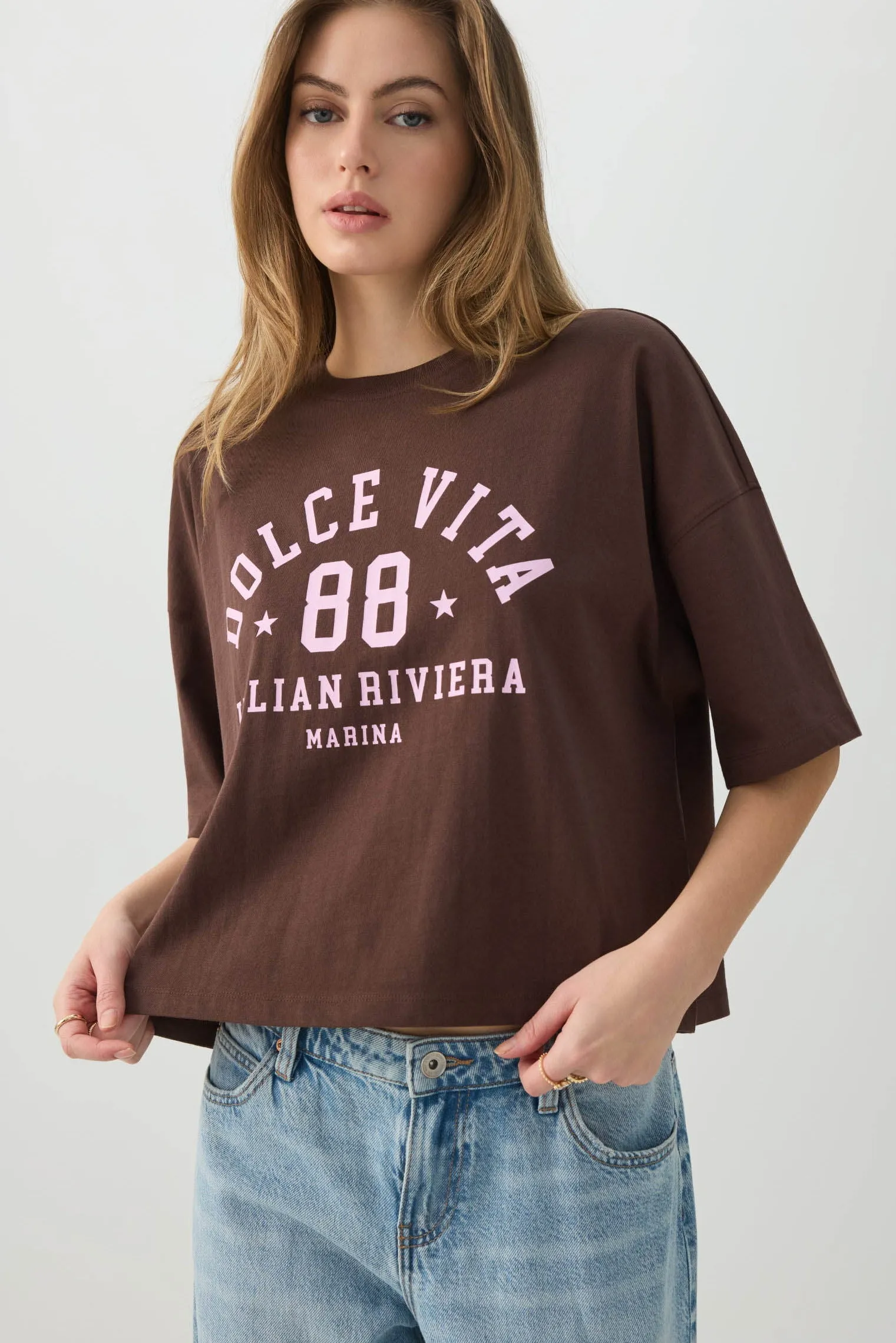 Dropped Shoulder Graphic T Shirt