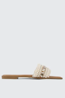 Embellished Raffia Sandals