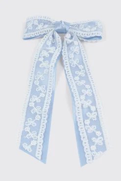 Embroidered Bow Barrette