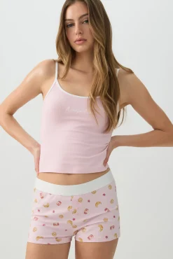 Embroidered PJ Tank Top