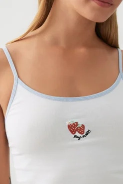 Embroidered PJ Tank Top