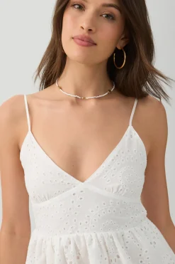 Eyelet Tiered Mini Dress