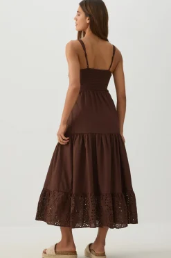 Eyelet Tiered Smocked Maxi Dress