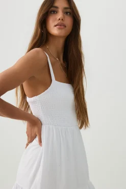 Eyelet Tiered Smocked Maxi Dress