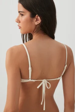 Eyelet Triangle Bikini Top with Charm